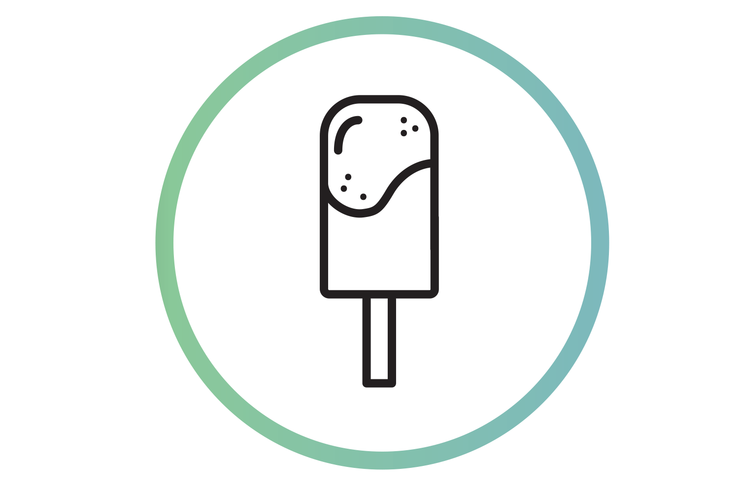 Symbol für kostenlose Erfrischungen mit Eis am Stiel.