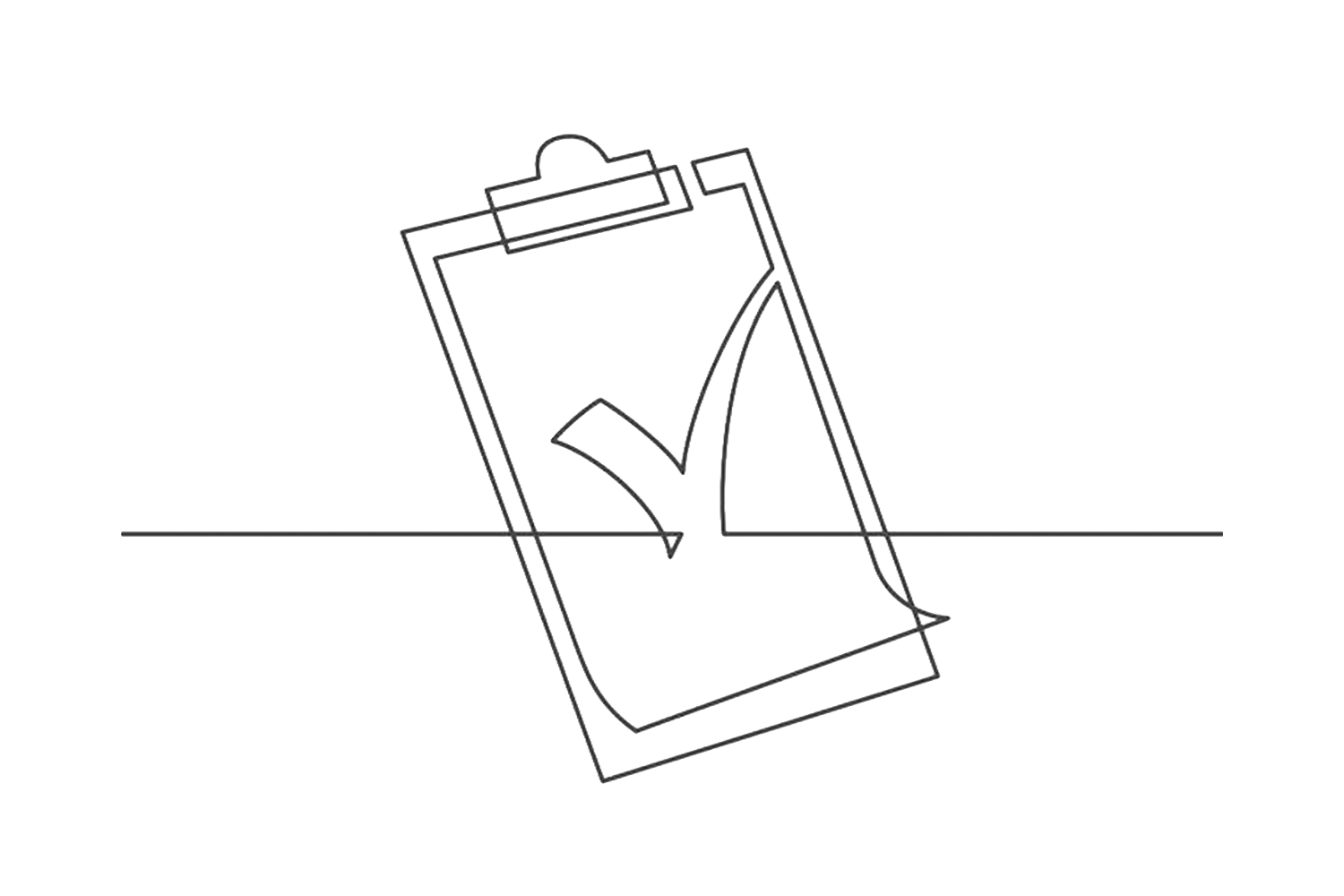 Illustration eines Klemmbretts mit Checkliste als Symbol für die Einführungsphase des Traineeprogramms.
