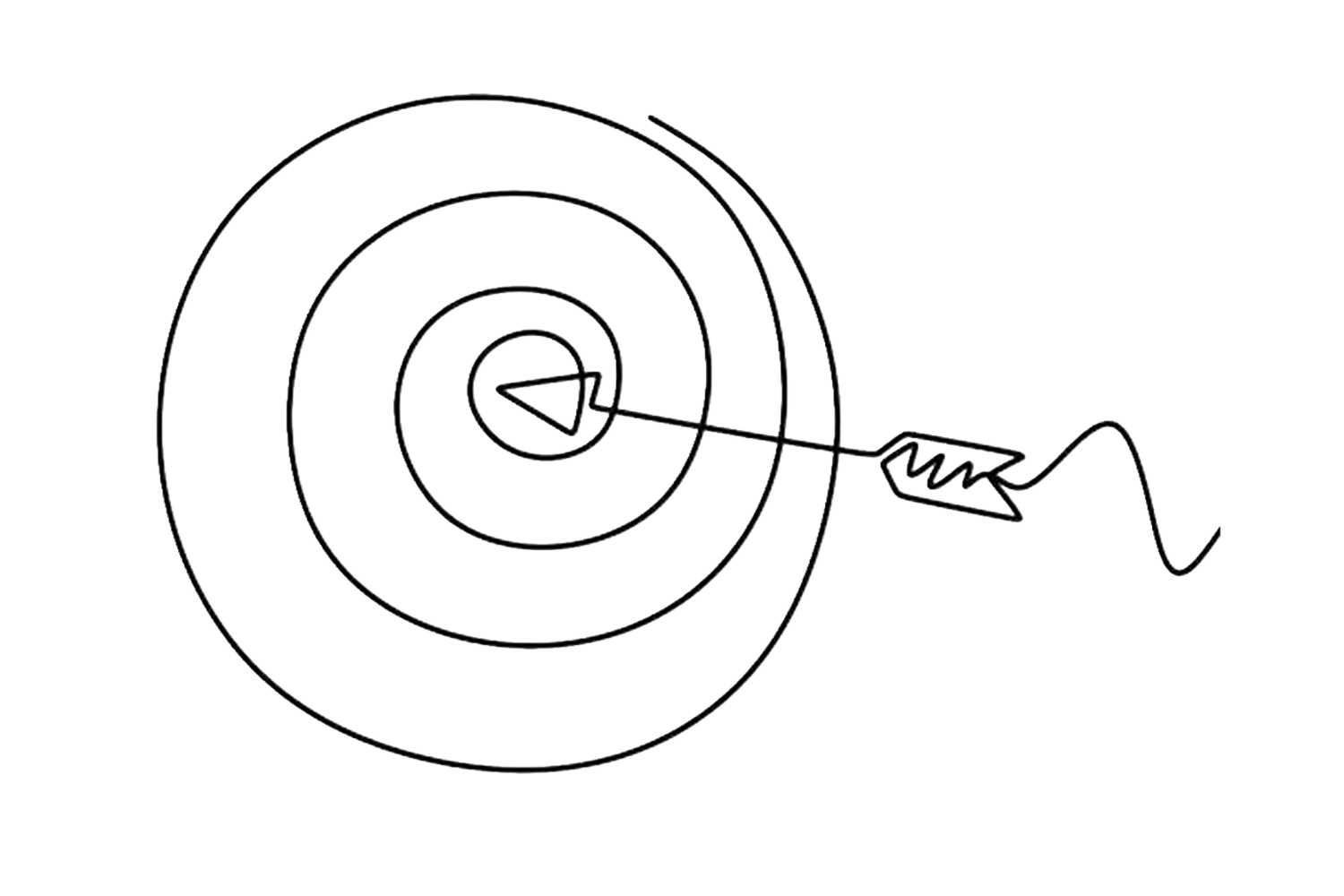 Illustration einer Zielscheibe mit Pfeil als Symbol für die Spezialisierungsphase des Traineeprogramms.